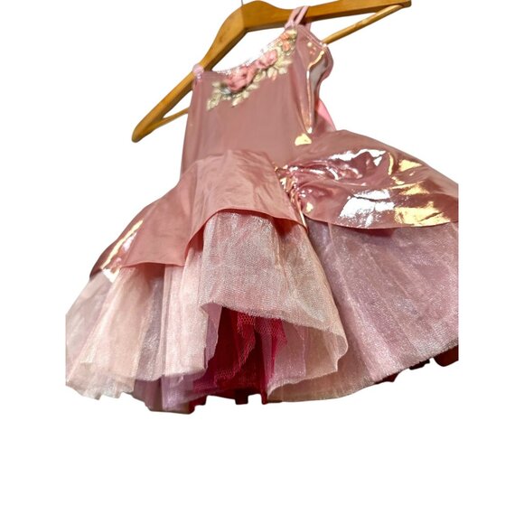 Tutu School Pink Ballerina Dress Girls 4/5 | Shimmery Rose Ballet Costume with F - Picture 6 of 11